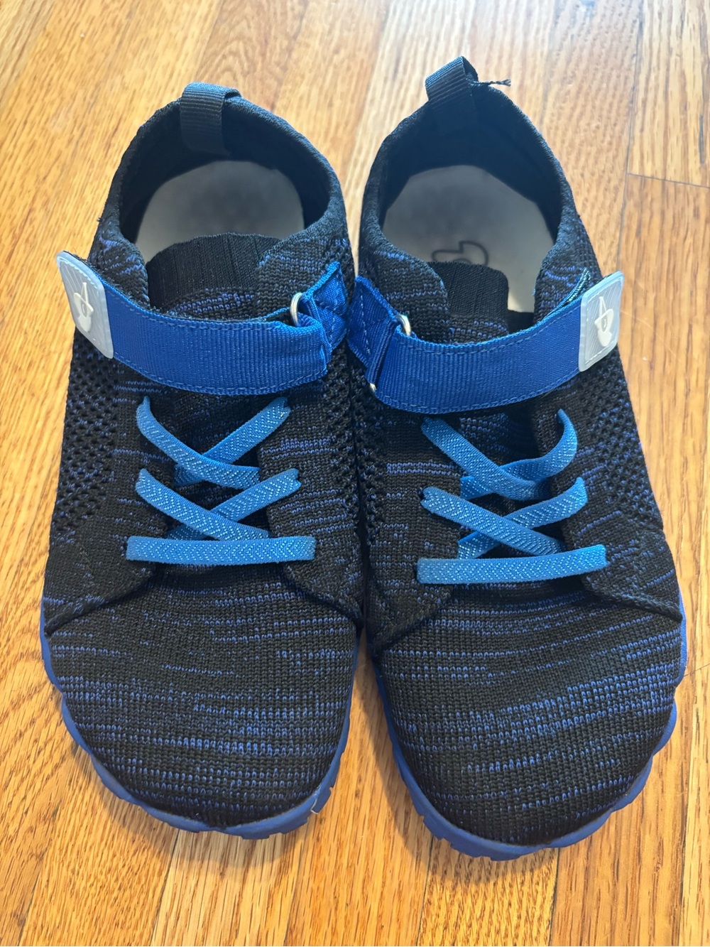 EUC Kids Black and Blue Slip-On Athletic Sneakers - sz 4